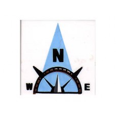 Part 3068bpb0354 White Tile 2 x 2 with Compass North 'N' in Light Blue Pointer Pattern 